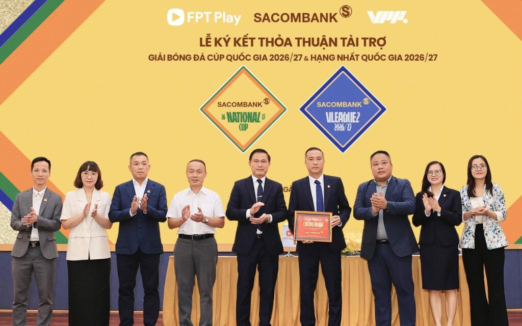Lễ ký kết tài trợ giải bóng đá Hạng Nhất và Cúp Quốc gia mùa giải 2026-2027