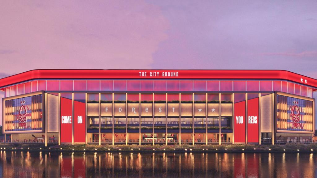 Sân vận động City Ground của Nottingham Forest trong một trận đấu tại Ngoại hạng Anh (Hình ảnh trận đấu 2)