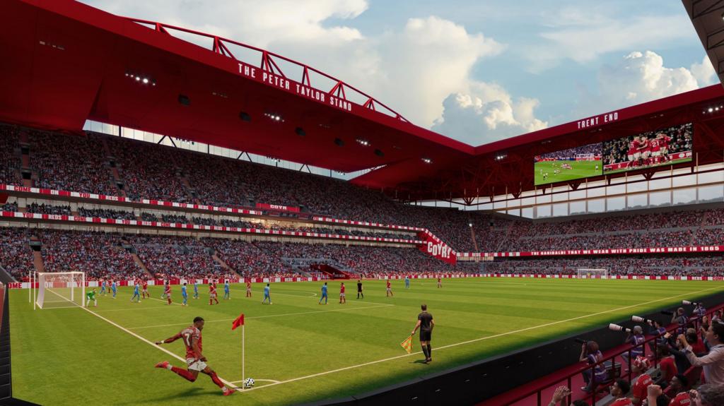 Sân vận động City Ground của Nottingham Forest trong một trận đấu tại Ngoại hạng Anh (Hình ảnh trận đấu 3)